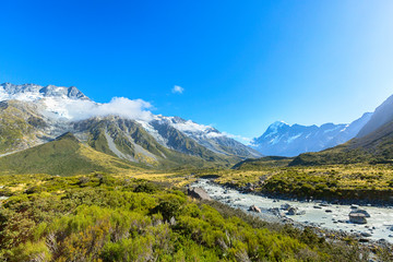 Aoraki Mount Cook National Park, South Island New Zealand, Summertime