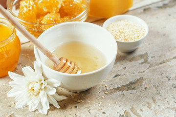 sweet honey on the table