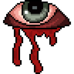 Obraz premium vector pixel art curse eye