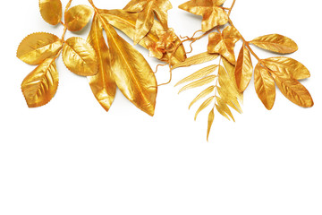 golden leaf design elements.