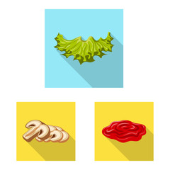 Isolated object of burger and sandwich symbol. Collection of burger and slice stock vector illustration.