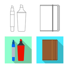 Vector design of office and supply sign. Collection of office and school stock vector illustration.