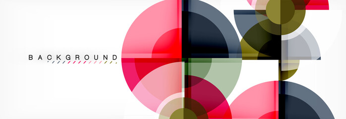 Obraz premium Abstract background - multicolored circles, trendy minimal geometric design
