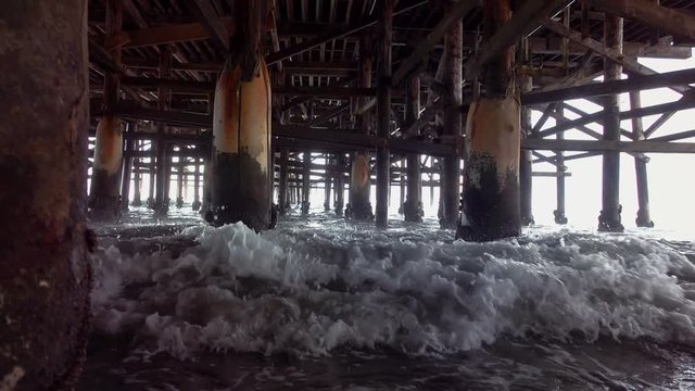 Walking under pier in slow motion 120fps