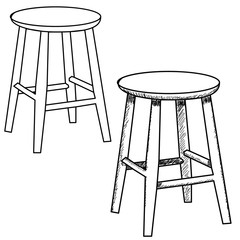 vector, isolated sketch chair on white background