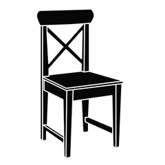 silhouette of chair, icon on white background