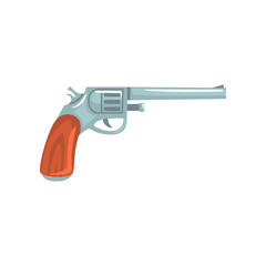 Vintage revolver gun, symbol of the Wild West vector Illustration on a white background