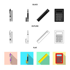 Vector design of office and supply symbol. Collection of office and school stock vector illustration.
