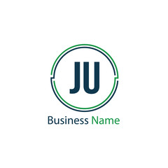 Initial Letter JU Logo Template Design