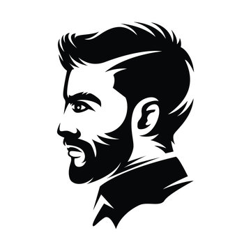 barbershop men haircut illustrations from the side