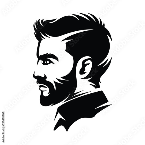 Vector Vintage Hairstyle Barber Shop Logo For Your Design Stock