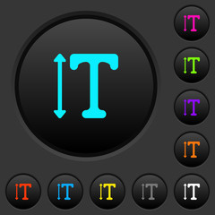 Adjust font height dark push buttons with color icons