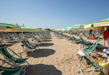 Beach of Roseto degli Abruzzi, Abruzzo, Italy. Roseto degli Abruzzi is also known as the 'Lido...