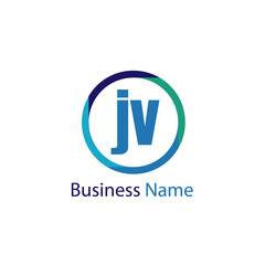 Initial Letter JV Logo Template Design