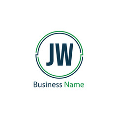 Initial Letter JW Logo Template Design