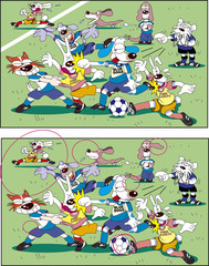 間違い探し絵クイズ＿サッカー © kawano