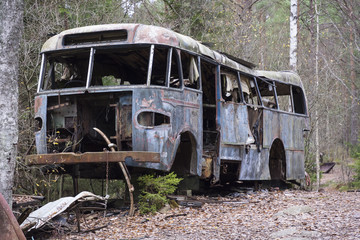 Wrecked bus
