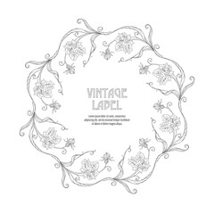 Frame, border in art nouveau style  with place for text. Vintage, old, retro style. Мector illustration. Outline hand drawing. Good for coloring page for the adult coloring book.