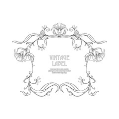 Frame, border in art nouveau style  with place for text. Vintage, old, retro style. Мector illustration. Outline hand drawing. Good for coloring page for the adult coloring book.