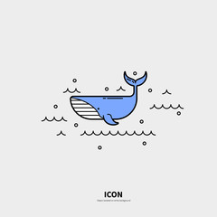 Logo template cachalot. Isolated on background and easy to use. The perfect logo for Your business. Clean and minimalistic in nature. The concept of the ocean