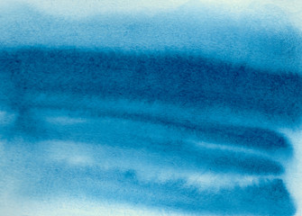 Blue abstract watercolor background. Hand painted illustration.