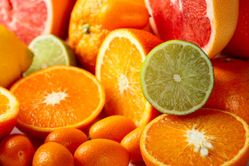 Close up of citrus fruits.