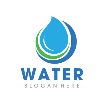 Water and WellSpring Logo Vector Illustration