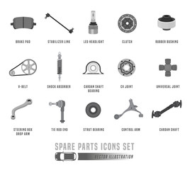 Spare Parts Icons Set