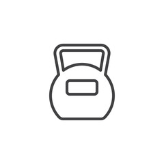 Obraz premium Kettlebell outline icon. linear style sign for mobile concept and web design. Dumbbell simple line vector icon. Symbol, logo illustration. Pixel perfect vector graphics