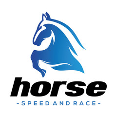 Horse Jump and Run Logo Vector Inspiration