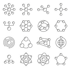 Simple set of big data, database, cloud computing, server, network vector line icons. Elements for computer, web, apps and mobile concept.