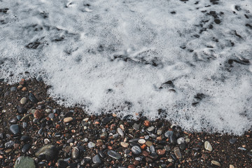 waves on the beach stone