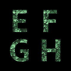 Green camouflage letters