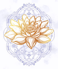 Beautiful boho lotus flower.