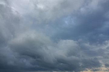 Fototapeta na wymiar Cloudy sky background with dark blue clouds