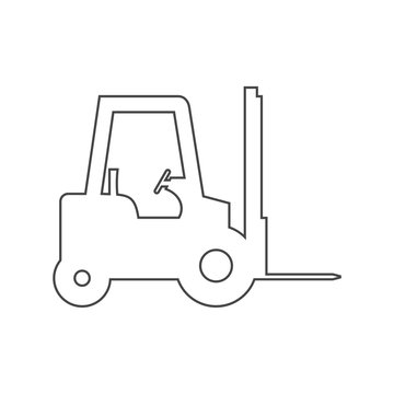 Forklift line icon 