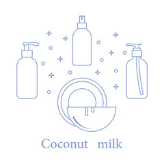 Coconut milk for cosmetics and care products.