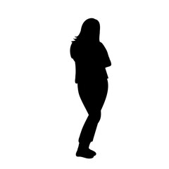 Fototapeta premium silhouette of a beautiful girl