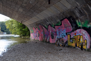 Bike left under the bridge