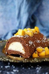 Chocolate cake with halvah cream