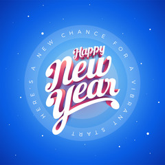 Happy New Year Vector custom 3d hand lettering typographic design