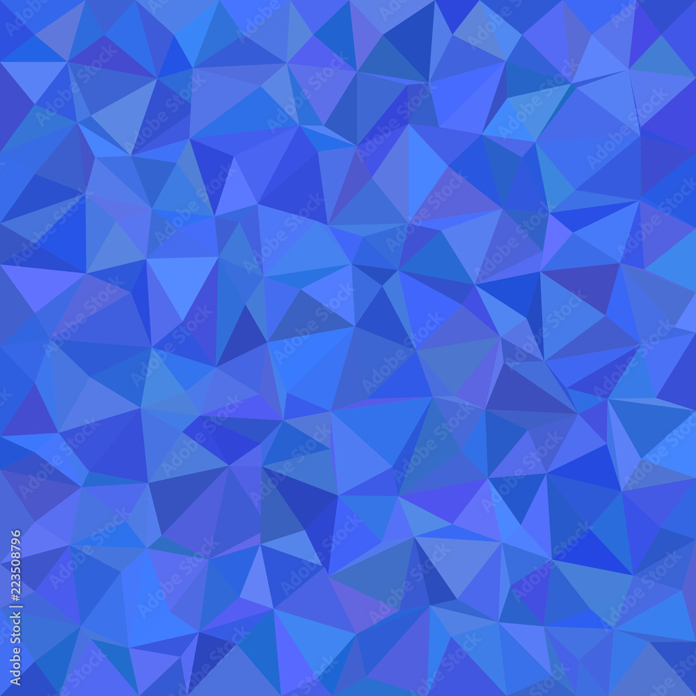 Poster abstract irregular triangle tiled mosaic background - polygonal vector design from triangles in blue