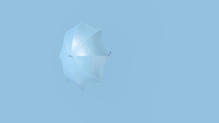 Pale Blue Umbrella 3d illustration	