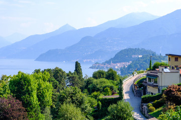 Curved road along Lake Como