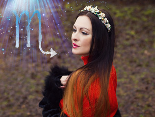 Woman and scorpio zodiac sign