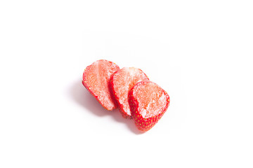 Strawberry fresh ripe sweet berry with sliced, half and whole fruits isolated on white.