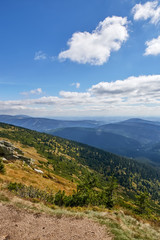 view from mountains in National Park Krkonose