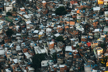 Brazil, Rio de Janeiro. A view from above of the favela, the poor quarters of the city.