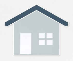 Blue house icon isolated