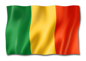 Mali flag isolated on white